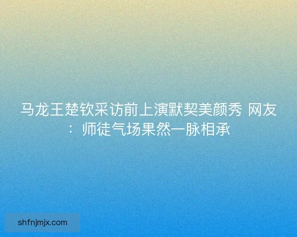 马龙王楚钦采访前上演默契美颜秀 网友：师徒气场果然一脉相承